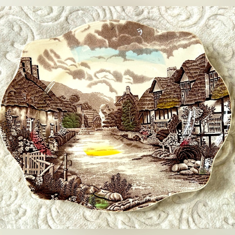 Vintage OLDE English Countryside Oval Serving Platter Dish by Johnson Bros